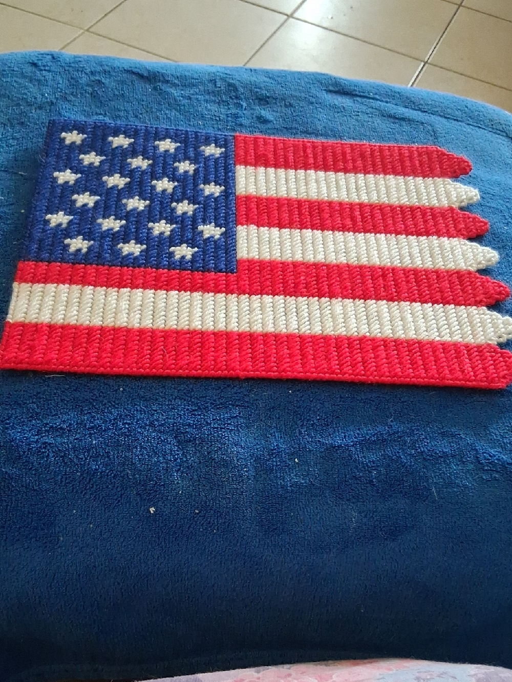 Handmade Patriotic American Flag Wall Hanging